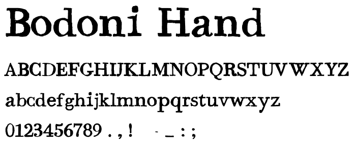 Bodoni Hand font